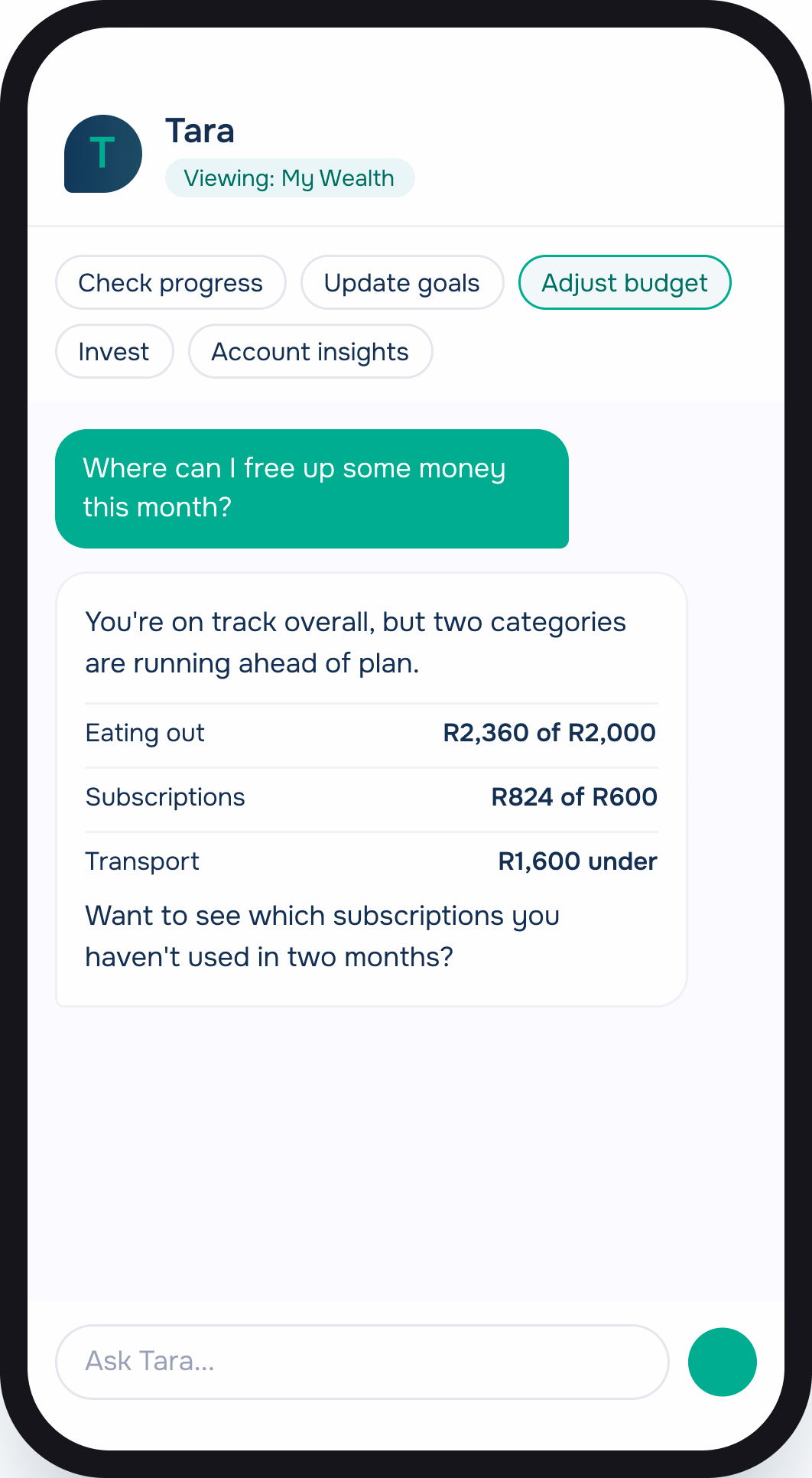 Tara answering a question inside the Vault22 app
